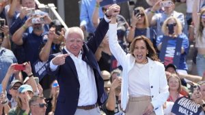 Kamala Harris and Tim Walz