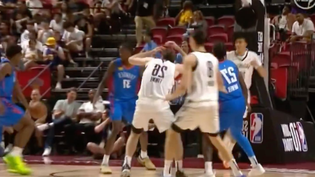 One of the Nets' Rookies Hits Drew Timme in the Head With Pass During Summer League