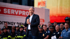 Jon Stewart hosts First Responders Day ceremony in Times Square today at 11am