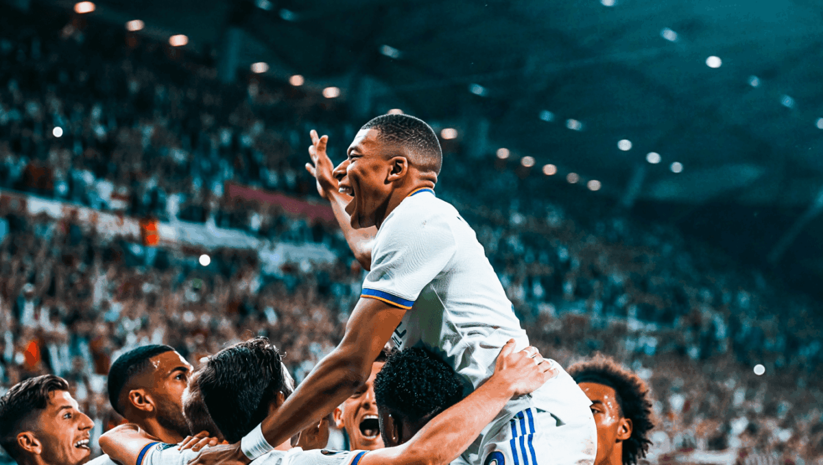 Real Madrid vence al Olympiacos 4-3, Mbappé marca hat-trick en 7 minutos en la Champions
