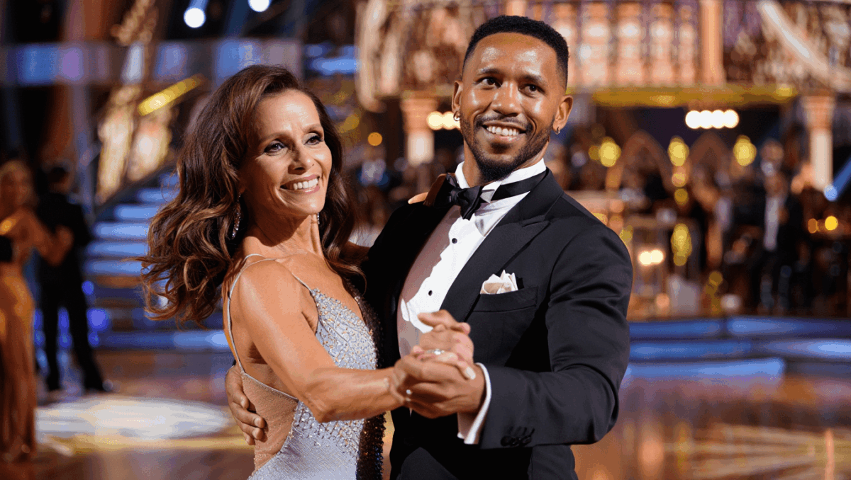 Rashad Jennings returns to DWTS ballroom for 20th Birthday Party relay round celebrating champions