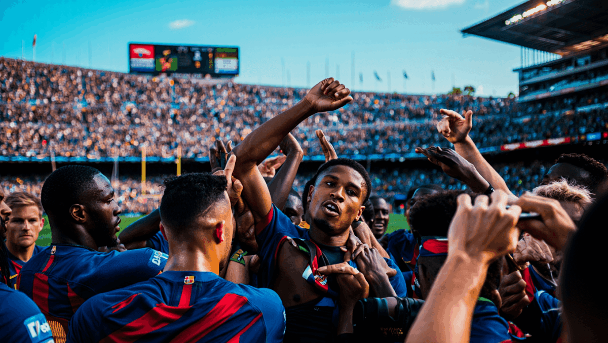 La Liga standings show Barcelona in command, five points clear with formidable form over rivals Madrid