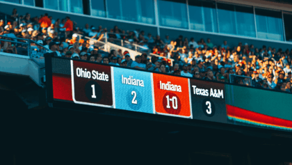 College football standings show three unbeaten powerhouses deadlocked at the top, Ohio State, Indiana, Texas A&M all 11-0 heading into final week