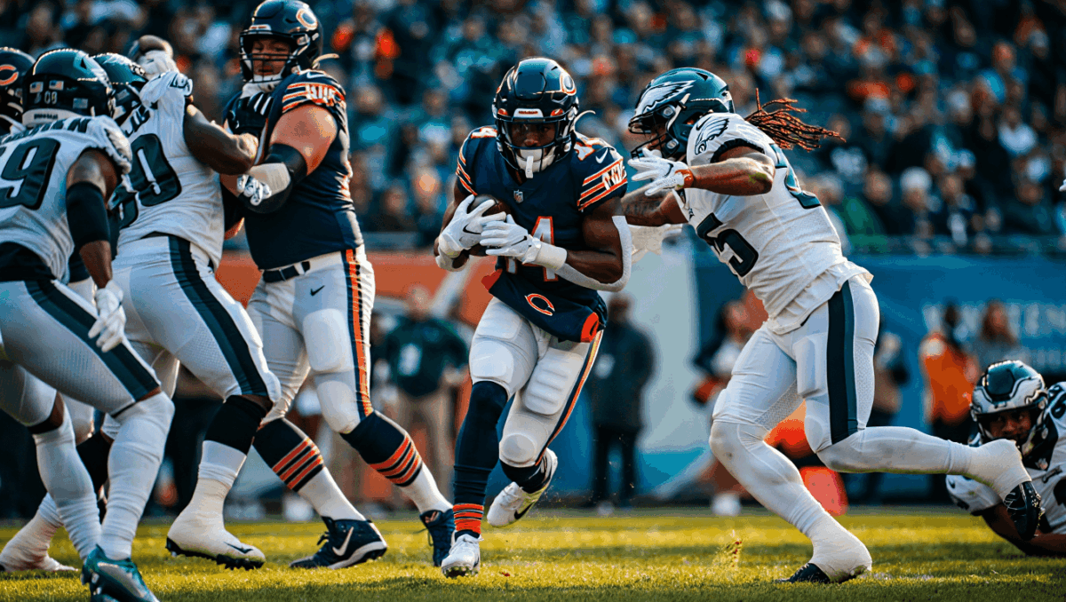 Football scores: Bears shock defending-champ Eagles 24-15 on Black Friday, Utah upsets Kansas 31-21 in wild college slate