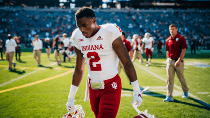 Omar Cooper Jr. was injured leaving Indiana's Big Ten Championship game, putting his playoff hopes in question