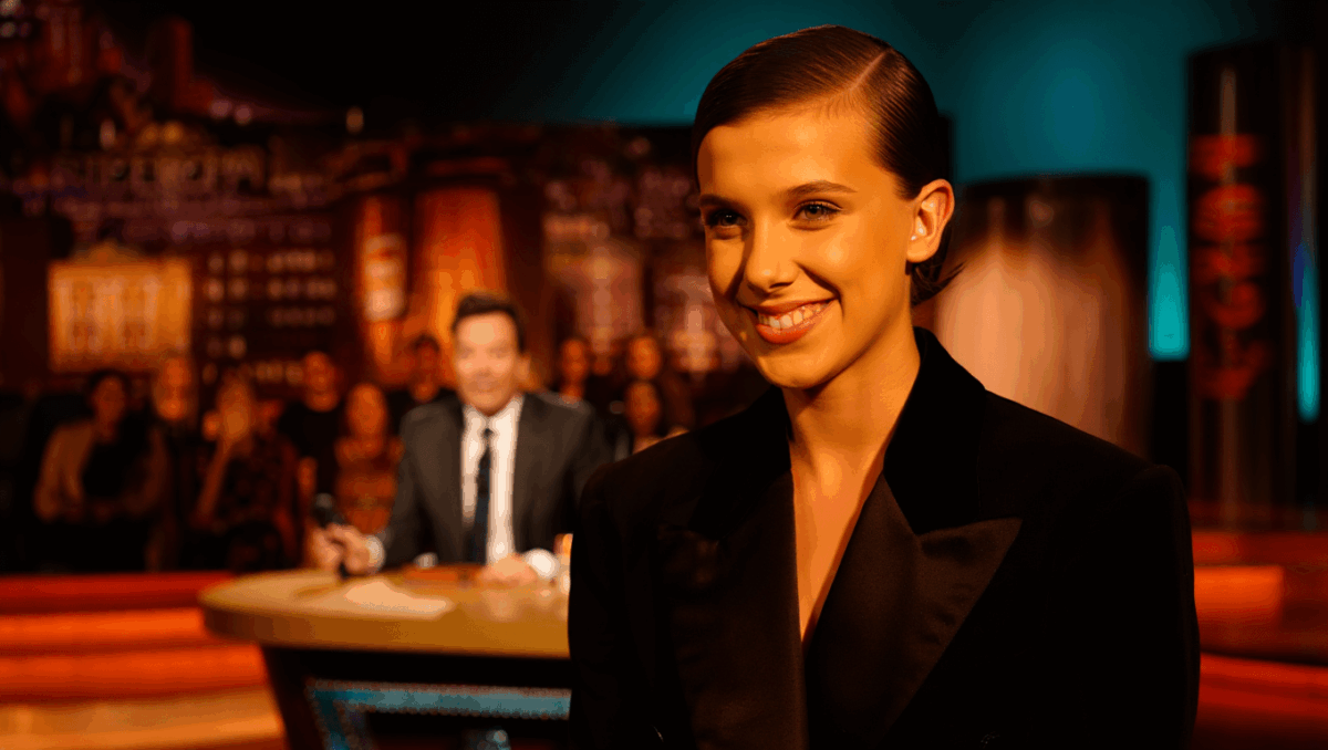 Millie Bobby Brown co-hosts Tonight Show tonight with Jimmy Fallon, Kenan Thompson and Burna Boy