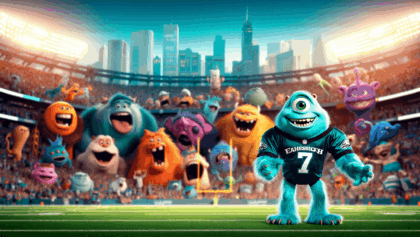 Monsters Inc football game takes over Monday Night Football tonight with Eagles-Chargers, Billy Crystal reprises Mike Wazowski role