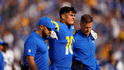 Puka Nacua exits Rams-Lions game with cramps in fourth quarter, questionable to return