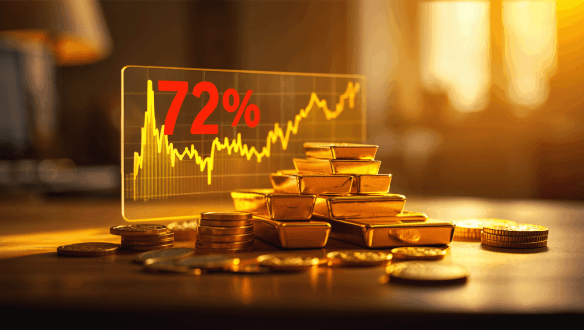 Gold price soars to near-record $4,490 per ounce, up 72% in 2025