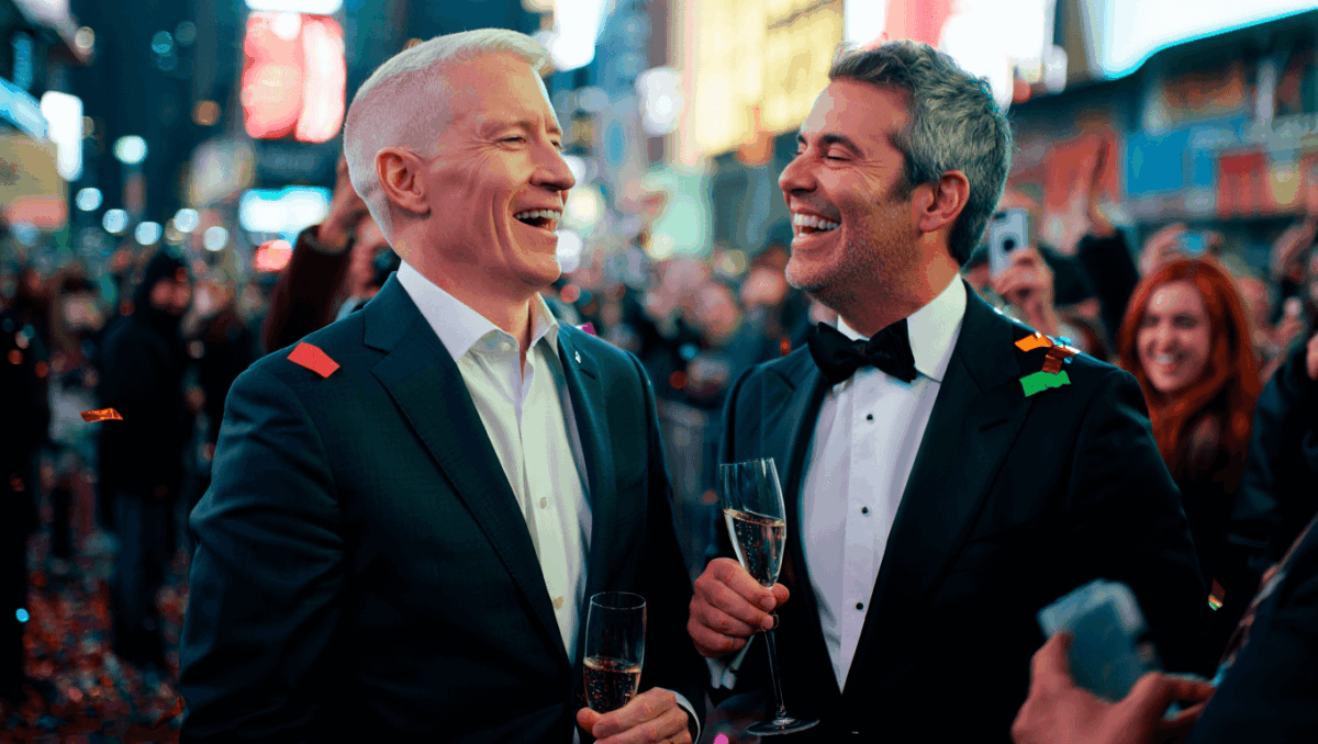 Andy Cohen and Anderson Cooper promise booze-filled New Year's Eve on CNN tonight from Times Square