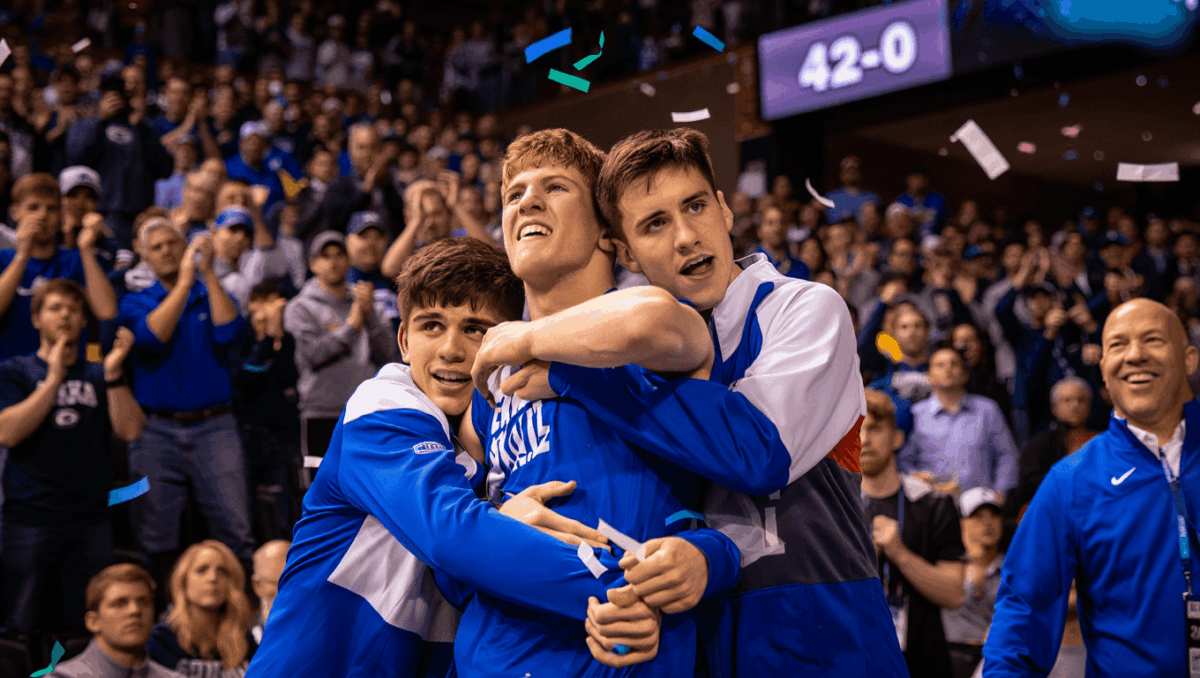 PSU wrestling sets historic 77-win streak, dominates both opponents in shutout Journeymen duals last night