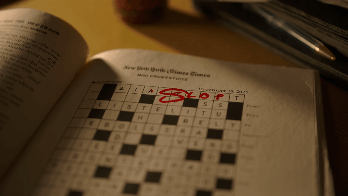 AI Slop NYT Mini crossword answer takes aim at low quality machine generated content today