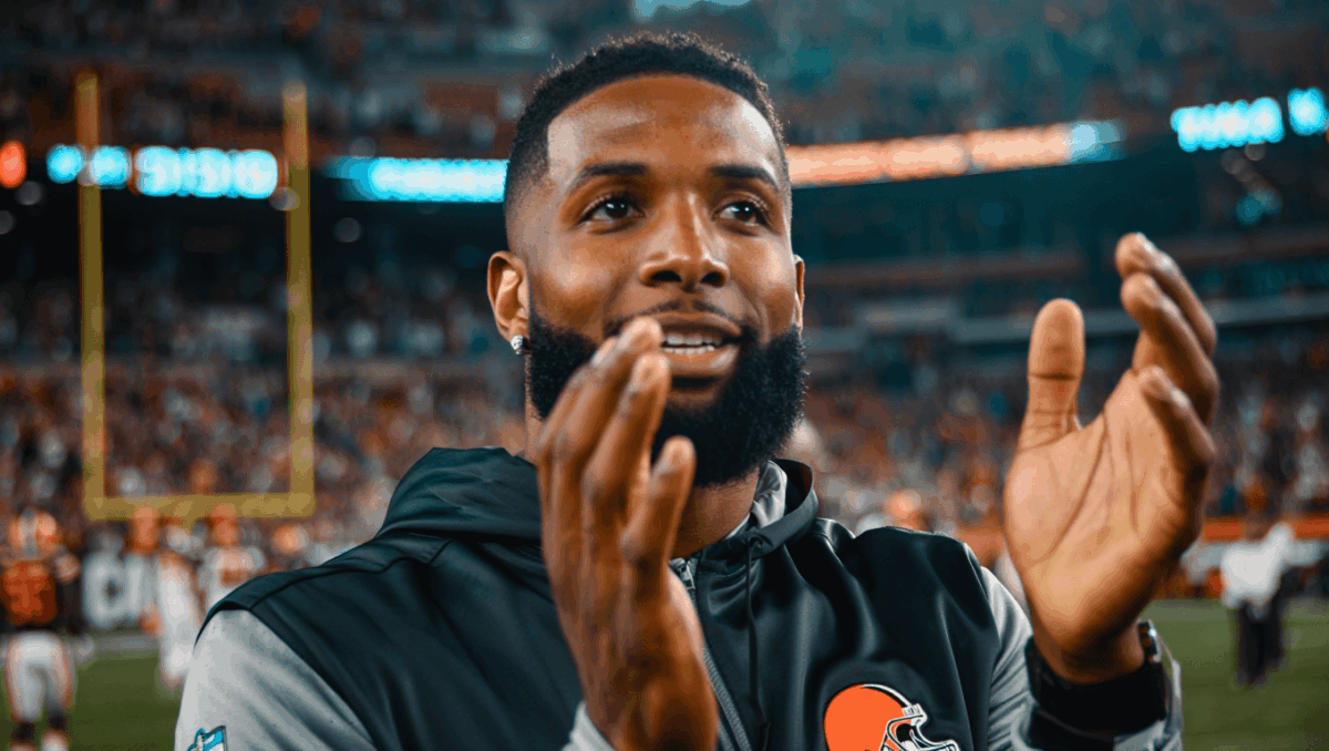 odell beckham jr reacts to Treylon Burks' wild one-handed TD — fans can't stop watching