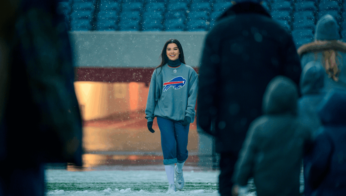 Josh Allen's wife Hailee Steinfeld shows off retro Bills style before his snowy game with Bengals
