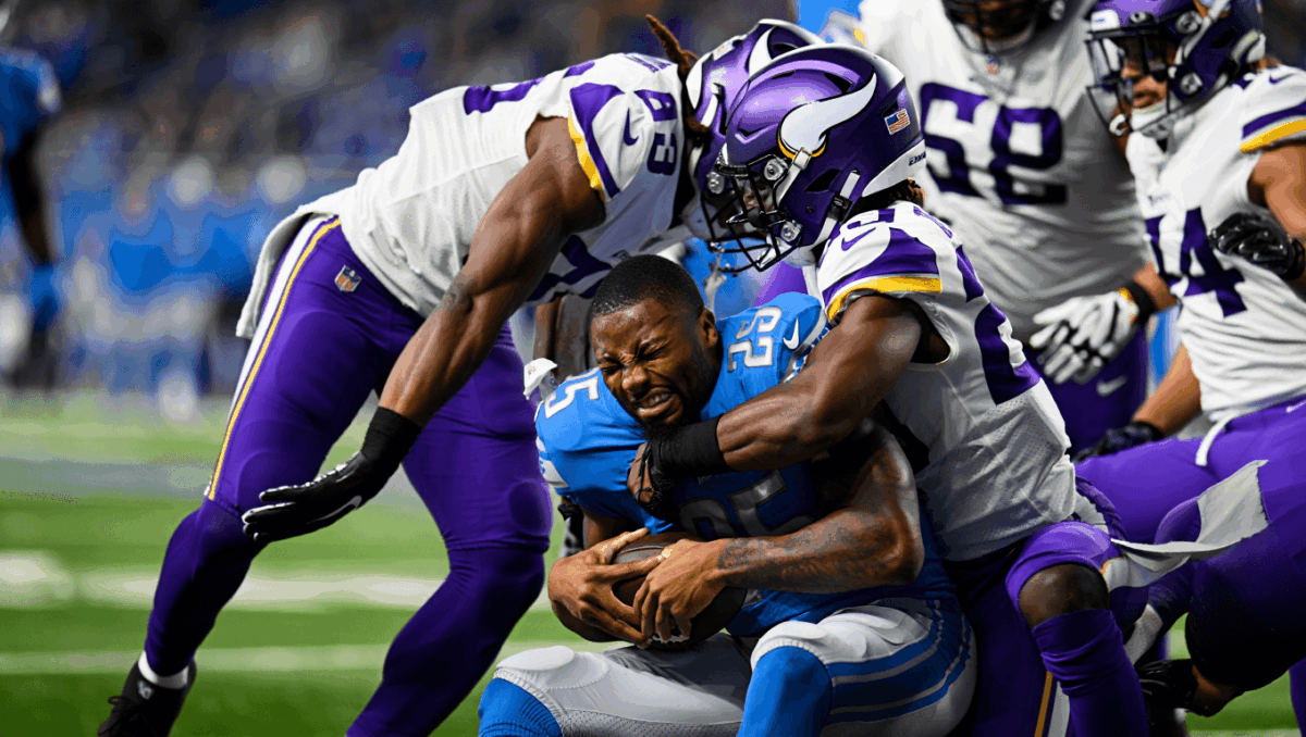 Gibbs held to just 41 yards as Vikings crush Lions 23-10 on Christmas, eliminate Detroit from playoffs