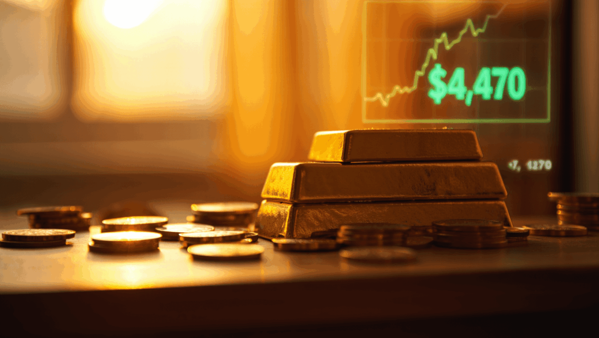 Price of gold today hits $4,470, slips 1.2% as traders await year-end economic data