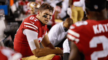 George Kittle carted off with ankle sprain in playoff game vs Eagles