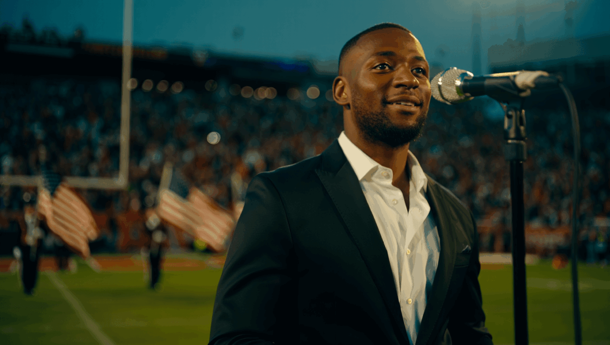 Jamal Roberts performs national anthem at College Football Playoff Championship tonight