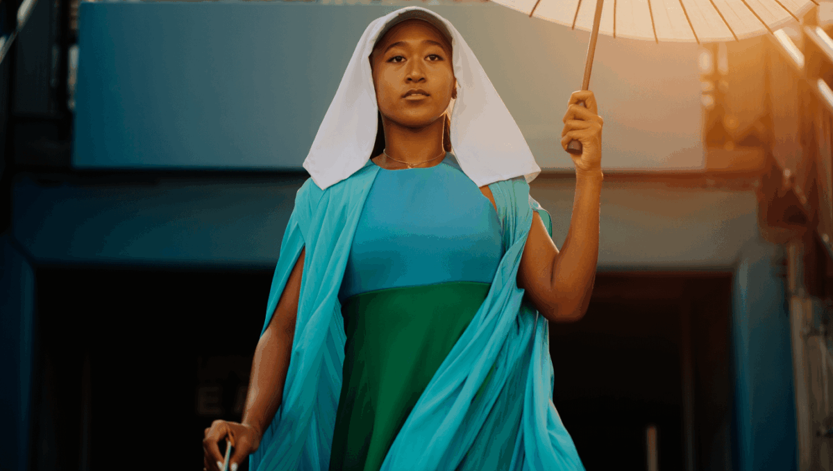 Naomi Osaka stuns Australian Open in jellyfish-inspired Robert Wun couture with veil and parasol