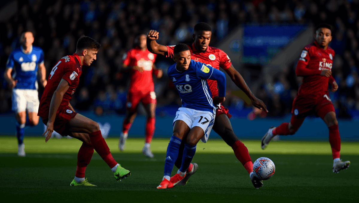 Birmingham vs Leicester City match underway today, 1-1 at halftime