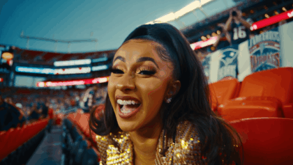 Cardi B supports boyfriend Stefon Diggs at Super Bowl LX today