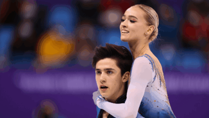 Pairs short program dominated by Hase/Volodin with 80.01 last night