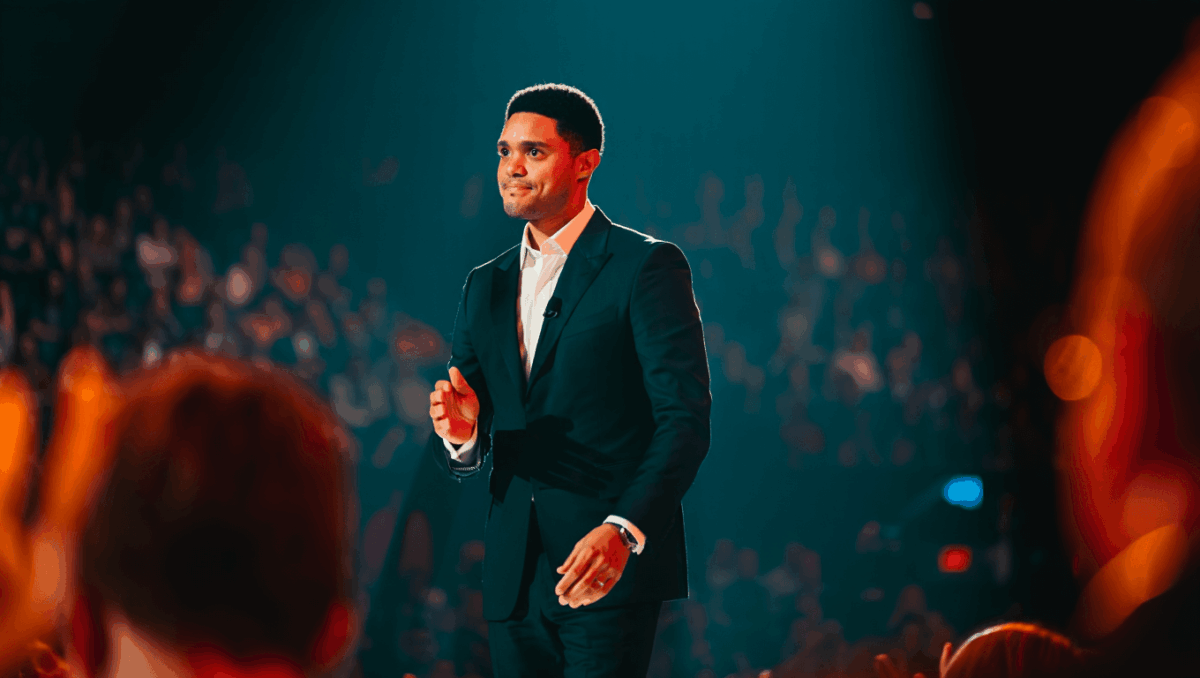 Trevor Noah closes out final Grammys hosting stint with Trump roast