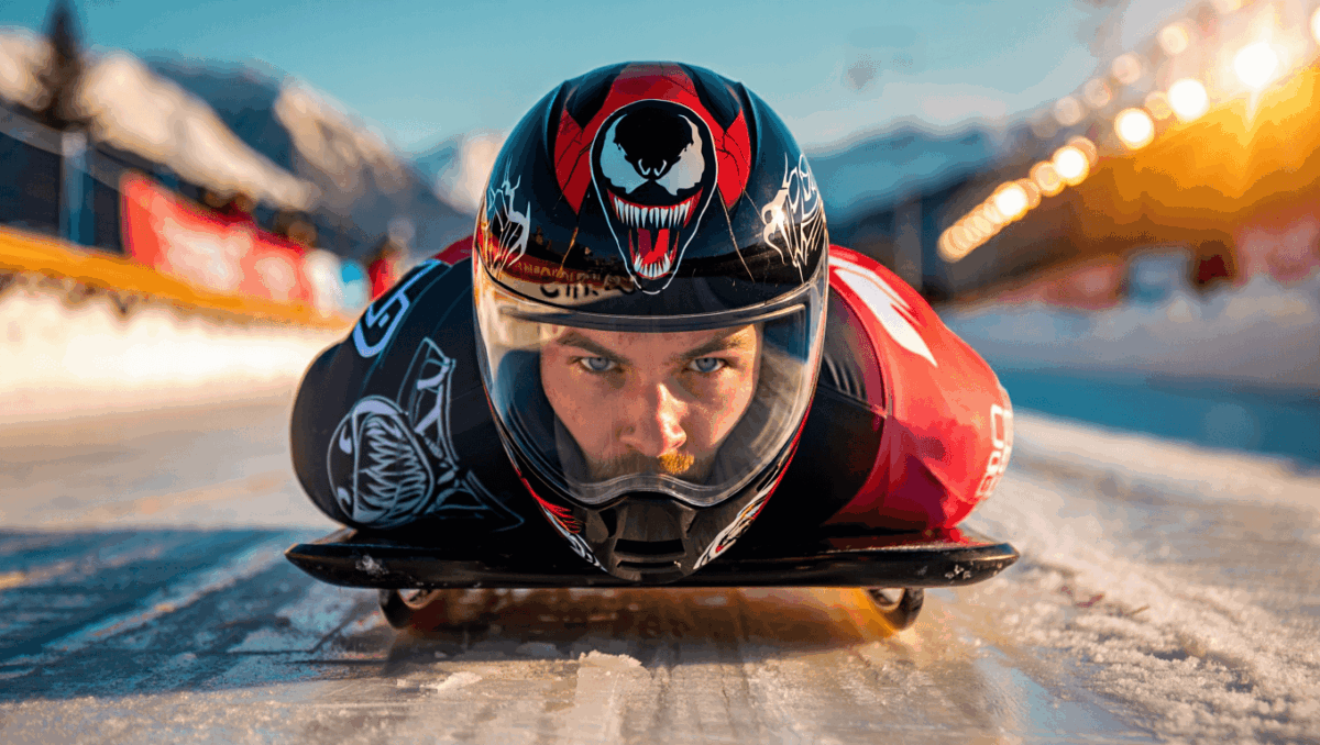 Venom helmet takes over 2026 Winter Olympics, skeleton racer wins social media