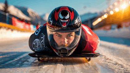Venom helmet takes over 2026 Winter Olympics, skeleton racer wins social media
