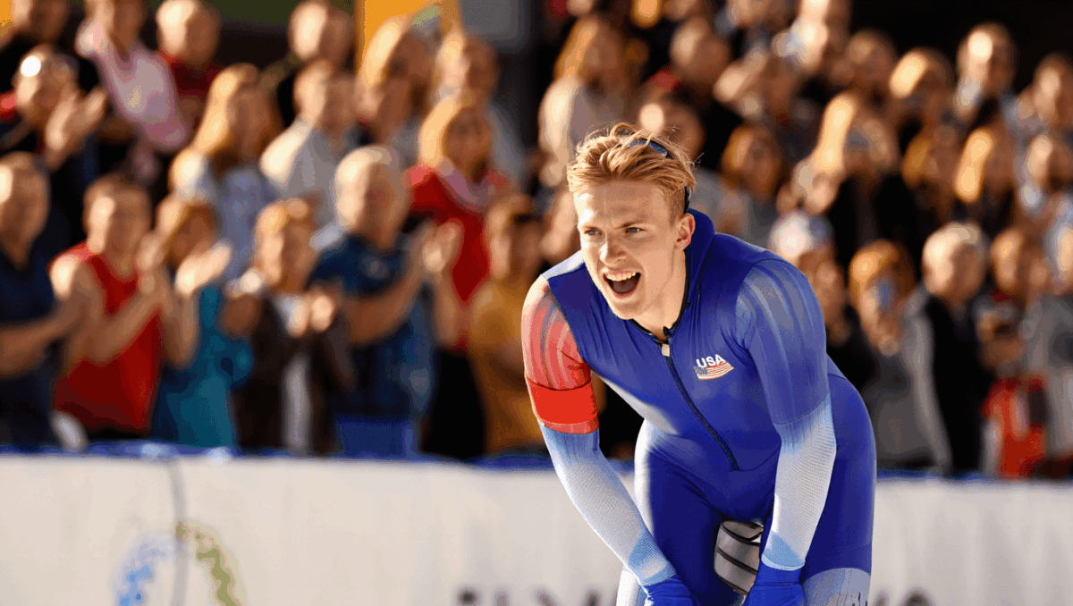 Stolz wins 1000m Olympic gold in record 1:06.28, largest margin since '84