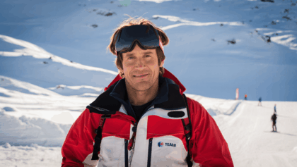 Eddie the Eagle teaches Rob and Romesh to ski, reveals sleeping in cow shed story