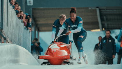 Elana Meyers Taylor sits in 2nd place heading into monobob final Monday at Milan Cortina