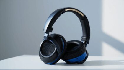 A black Sony Inzone H6 Air open-back gaming headset