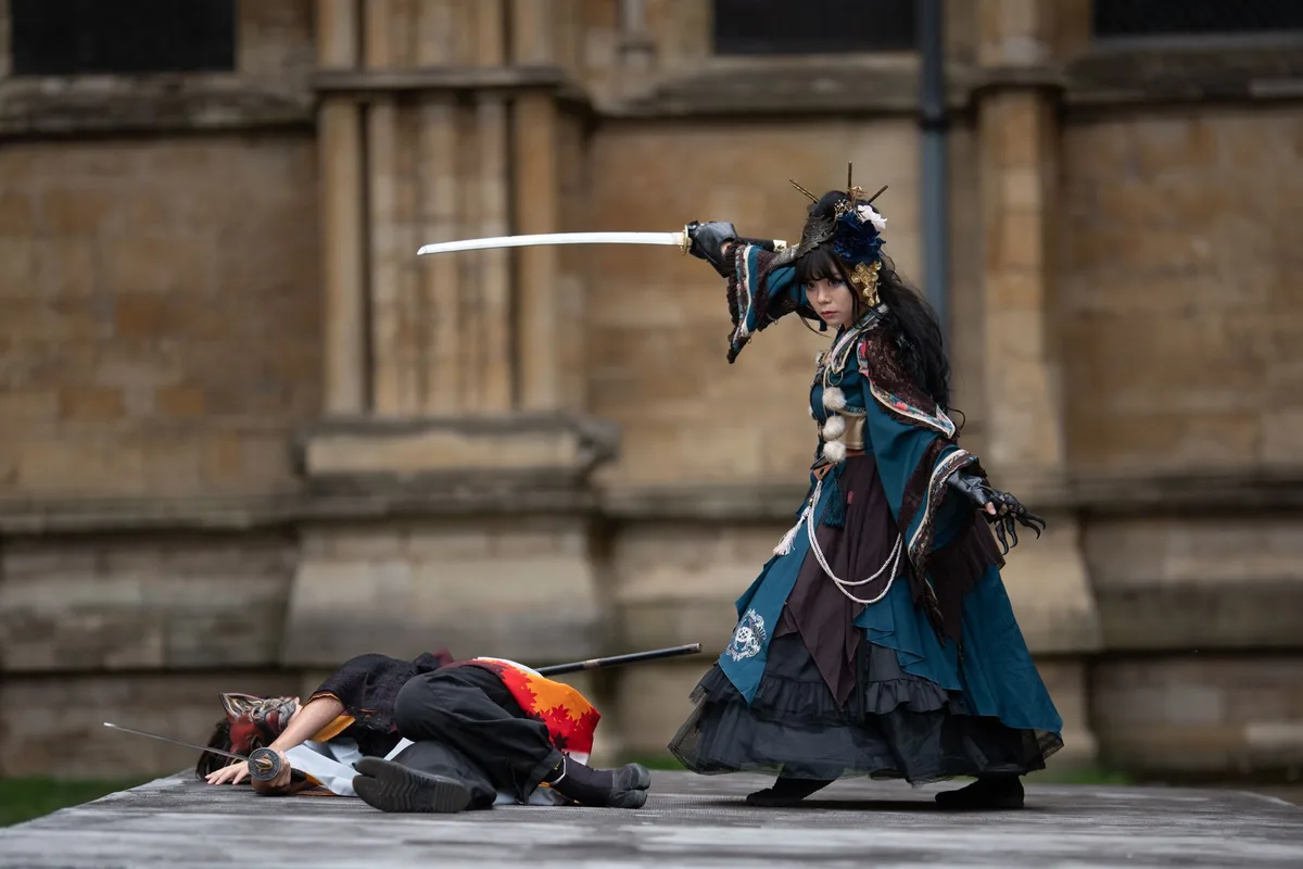 Fast-paced anime fight scene with dynamic motion and high energy