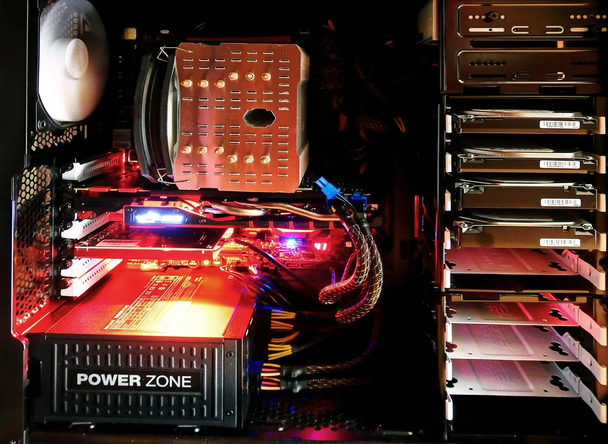 Close-up of device cooling vents and internal fans illustrating dual-fan layout